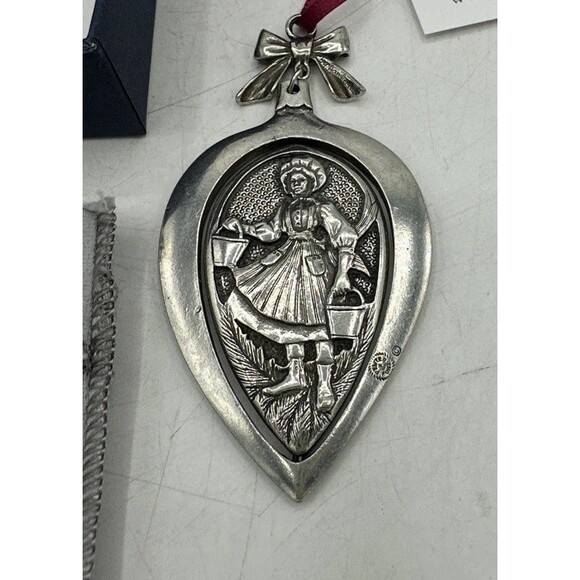 Danforth Pewter Maids A Milking 12 Days Of Christmas Ornament Silver Tone - Picture 3 of 16